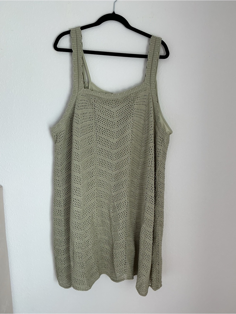 a new day Olive Crochet Tank Swim Cover-Up